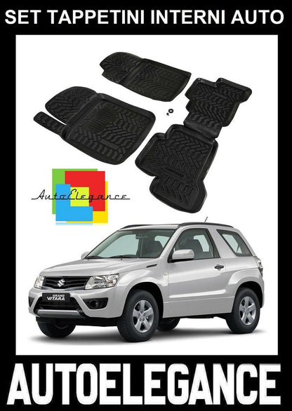 SET OF CUSTOM RUBBER CAR INTERIOR MATS FOR SUZUKI GRAND VITARA 3 DOORS -AT-