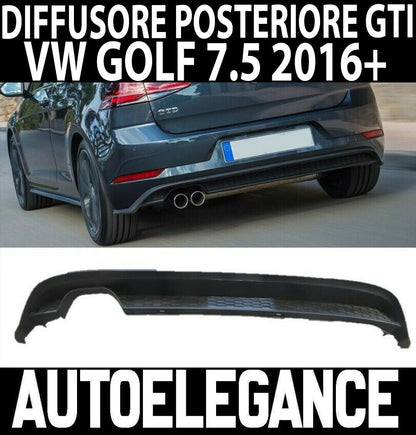 DIFFUSORE SOTTO PARAURTI VW GOLF VII 7.5 2017+ ESTRATTORE POSTERIORE GTI GTD