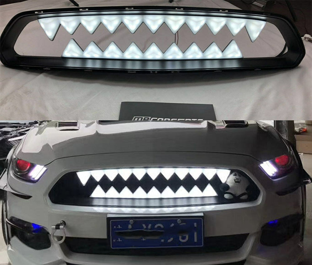 MASCHERINA FORD MUSTANG 2015-2017 GRIGLIA ANTERIORE NERA CON LED