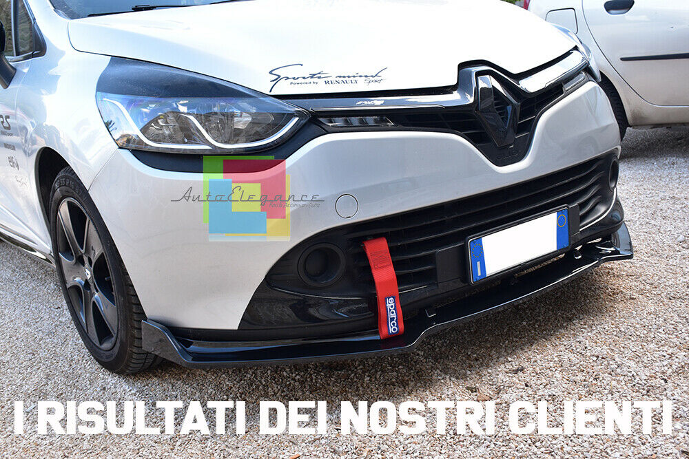 RENAULT CLIO IV 2012- LAMA SOTTO PARAURTI ANTERIORE IN ABS SPLITTER RS NERO