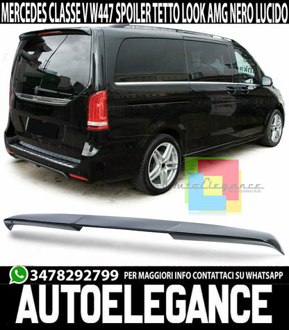MERCEDES V-CLASS W447 REAR ROOF SPOILER SPORTY LOOK ABS GLOSSY BLACK