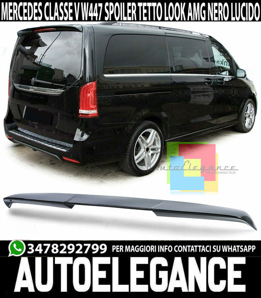 MERCEDES V-CLASS W447 REAR ROOF SPOILER SPORTY LOOK ABS GLOSSY BLACK