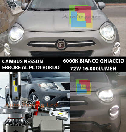 LAMPADE H4 ANABBAGLIANTI ABBAGLIANTI A LED FIAT 500X CANBUS 6000K BIANCO 16.000LM