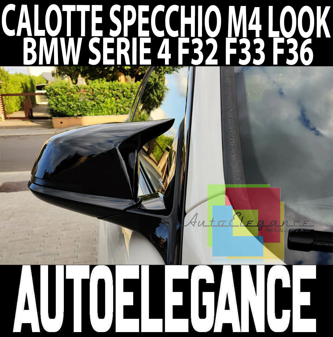 CALOTTE ADESIVE SPECCHI BMW 4 F32 F33 F36 SPECCHIETTI RETROVISORI NERO LUCIDO M4 AUTOELEGANCERICAMBI