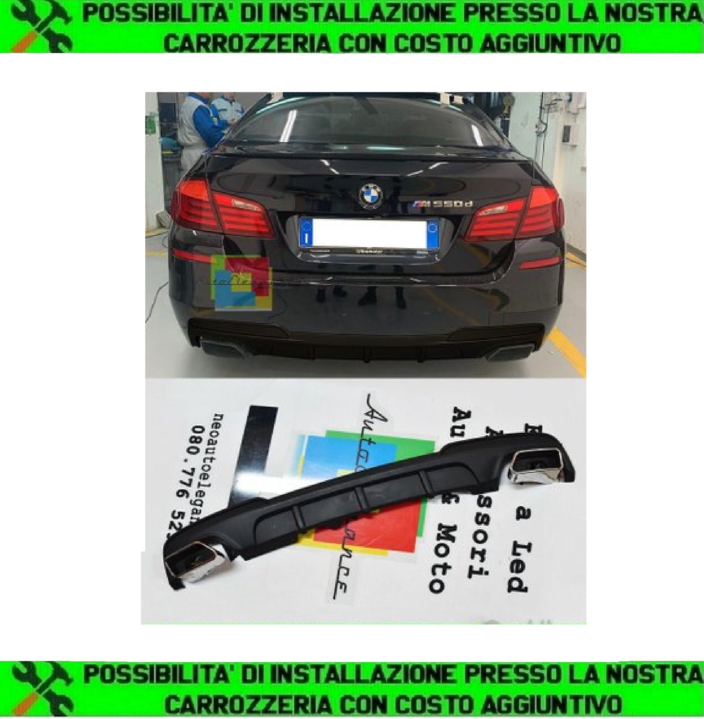 BMW 5 F10 / F11 2009-2017 DIFFUSORE + TERMINALI M AUTOELEGANCERICAMBI