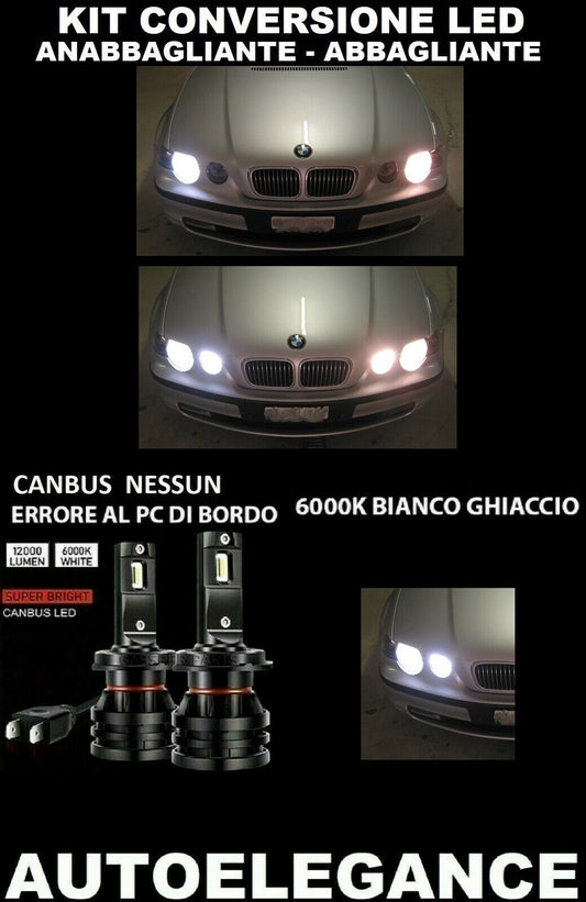 BMW SERIE 3 E46 COMPACT LAMPADE ANABBAGLIANTI ABBAGLIANTI LED 16.000LM 0032 AUTOELEGANCERICAMBI