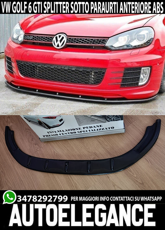 UNDER FRONT BUMPER VW GOLF 6 GTI SPLITTER GLOSS BLACK 0248