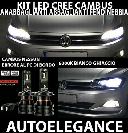 VOLKSWAGEN POLO AW1 ANABBAGLIANTI ABBAGLIANTI FENDINEBBIA LED 16.000LM 0032