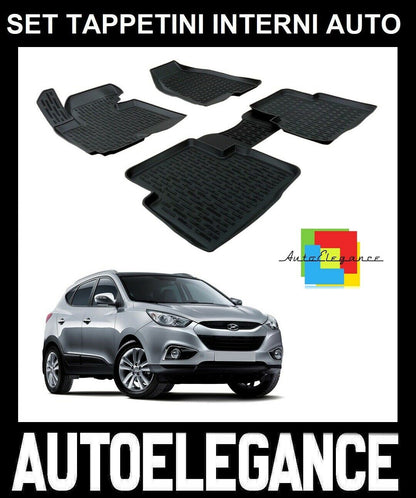 SET TAPPETINI INTERNI AUTO IN GOMMA SU MISURA HYUNDAI IX35 2010-2015 0032