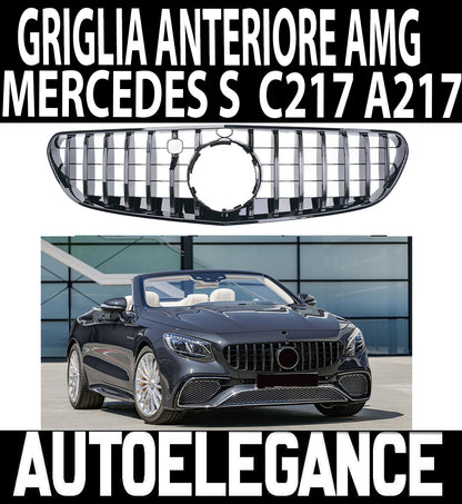 MERCEDES S-CLASS W217 C217 A217 2018+ AMG FRONT GRILLE BLACK