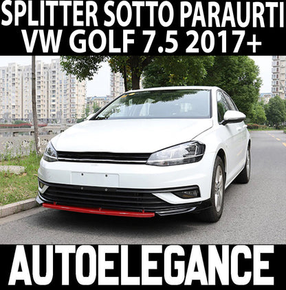 VW GOLF 7.5 2017+ LIFT SOTTO PARAURTI ANTERIORE SPLITTER PROFILO ROSSO LAMA