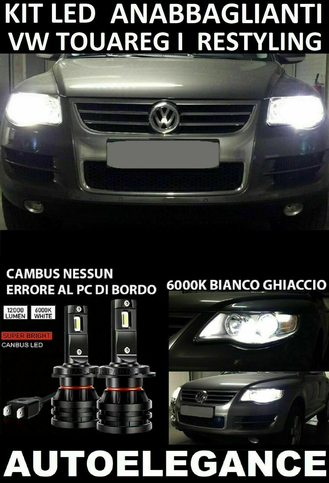 VW TOUAREG I LIFT LED LOW BEAM HEADLIGHTS 16.000LM CAMBUS NO ERROR - AT 0032