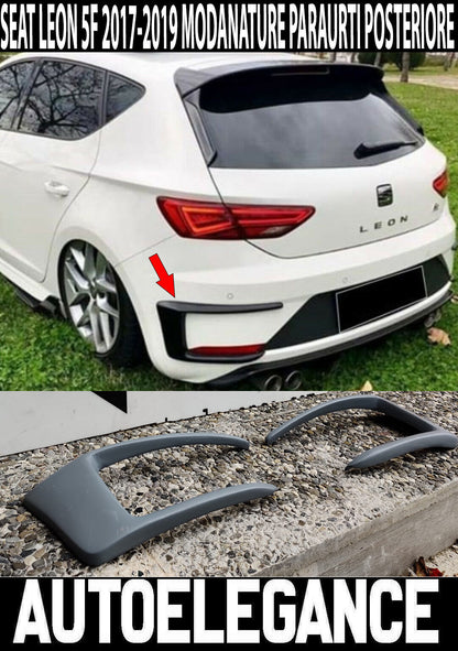 SEAT LEON 5F 2017-2019 FACELIFT FLAPS REAR BUMPER ABS LOOK FR