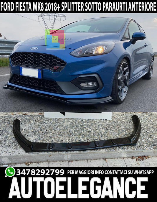 LAMA FORD FIESTA VII 2018+ SOTTO PARAURTI ANTERIORE NERO LUCIDO SPLITTER 0057
