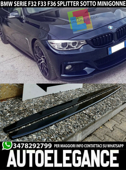 FLAPS UNDER SIDE SKIRTS BMW 4 SERIES F32 F33 F36 ABS GLOSS BLACK 0070