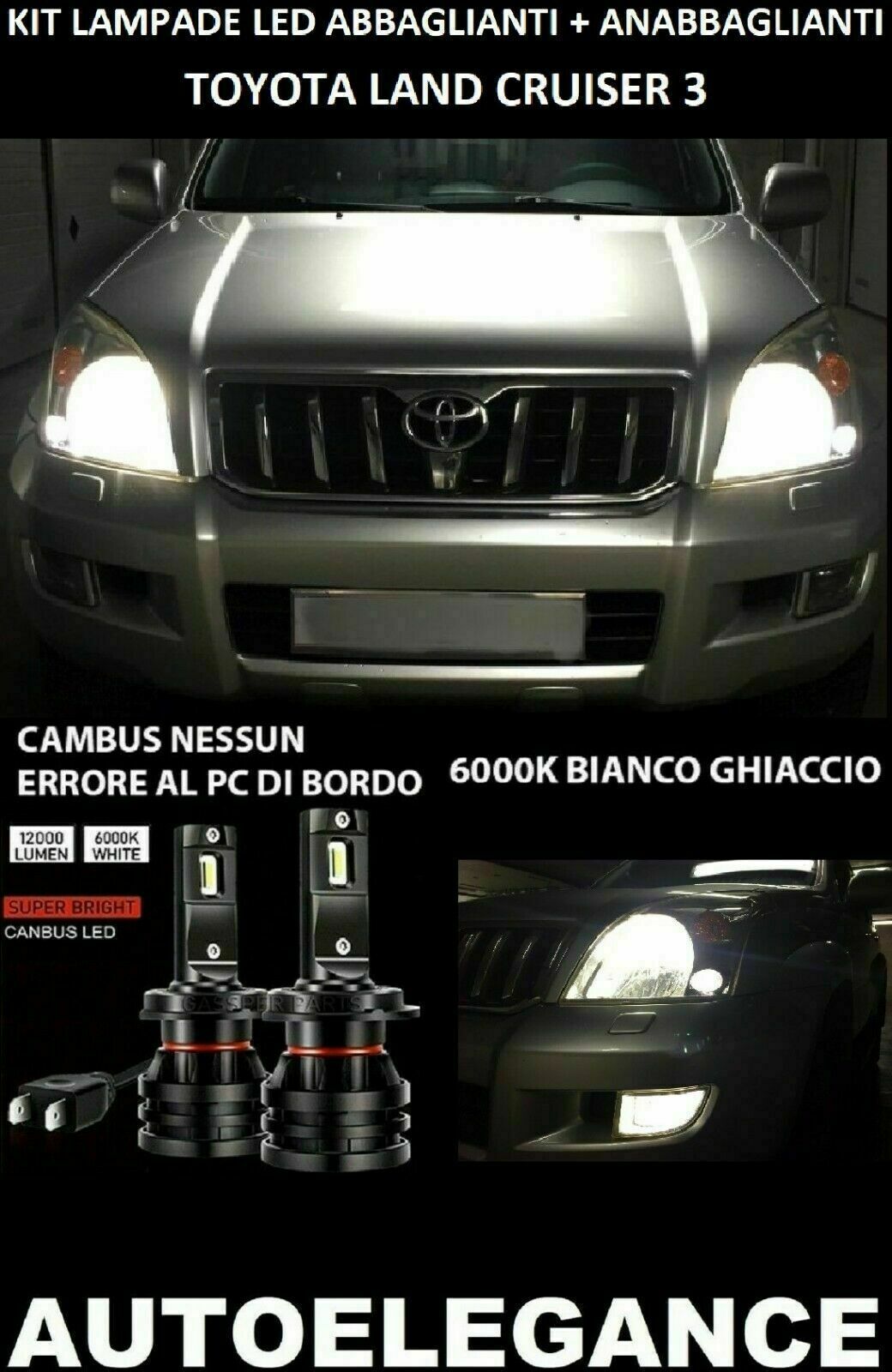 TOYOTA LAND CRUISER 02-09 LOW BEAM HIGH BEAM LED 16.000LM CAMBUS AT 0032