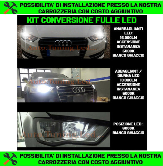 AUDI A3 8V ANABBAGLIANTI ABBAGLIANTI DIURNE POSIZIONI LAMPADE LED NO AVARIA .-. AUTOELEGANCERICAMBI
