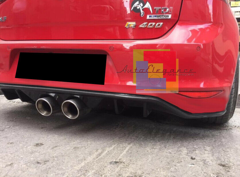 DIFFUSORE SOTTO PARAURTI POSTERIORE VW GOLF 7 2012-2016 ABS NERO LUCIDO R400