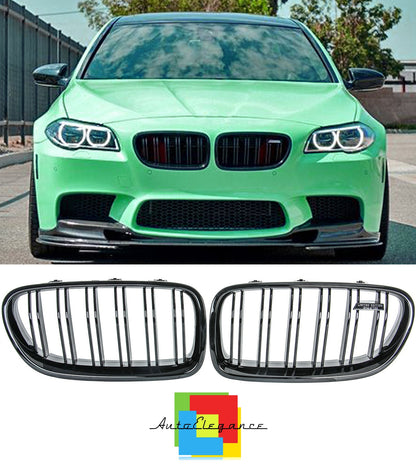 FRONT MUSTACHE GRILLE 5 SERIES F10 F11 F18 M LOOK GLOSS BLACK DOUBLE KIDNEY NEWS