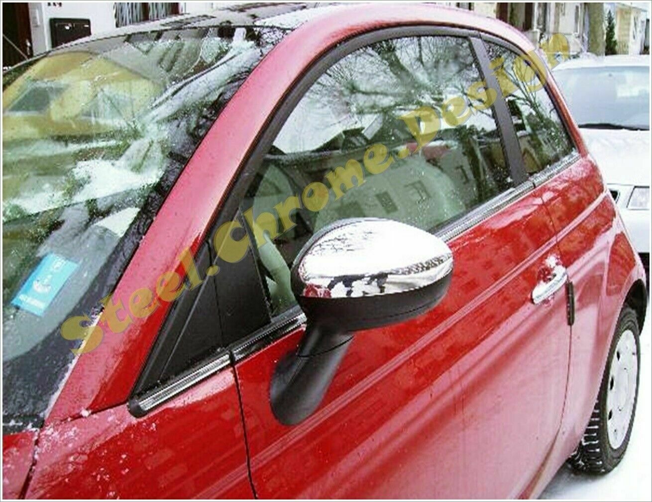 CROMATURA SPECCHIETTI LATERALI FIAT 500 500C 500/595/695 INOX ADESIVO 0032 AUTOELEGANCERICAMBI