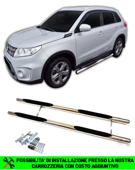 SUZUKI VITARA 2015+ STAINLESS STEEL TUBULAR SIDE STEPS UNDER DOOR