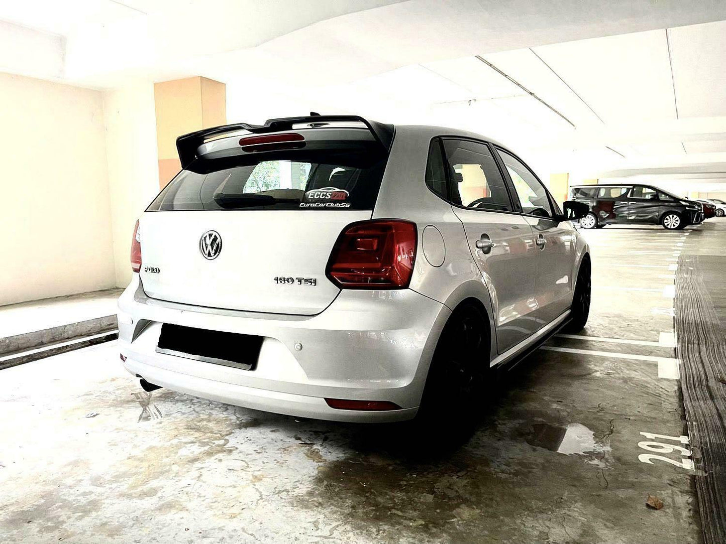 LOOK GTI SPOILER POSTERIORE SUL TETTO NERO VERNICIATO VW POLO 6R 6C 2011-2017