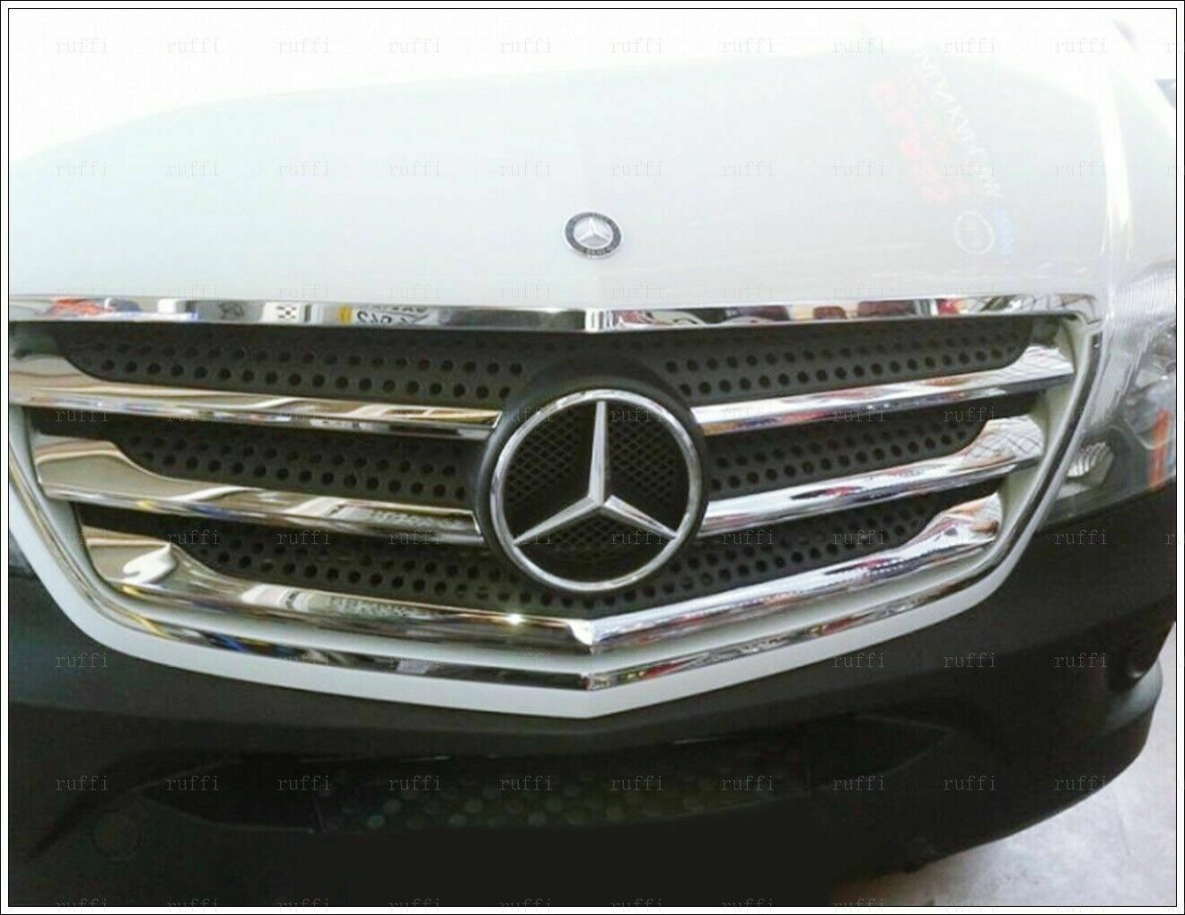 CROMATURA GRIGLIA FRONTALE 7PZ MERCEDES SPRINTER W906 2013+ INOX ADESIVO 0032 AUTOELEGANCERICAMBI