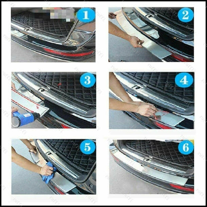CROMATURA PROTEZIONE PARAURTI POSTERIORE BMW 5 F11 2009-2017 INOX ADESIVO 0032 AUTOELEGANCERICAMBI