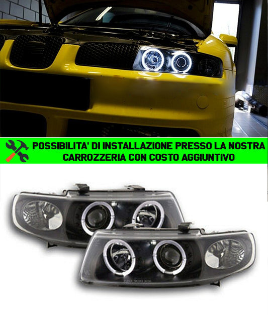 SEAT TOLEDO 1999-2005 FARI ANTERIORI NERI ANGEL EYES LENTICOLARI H1 / H1