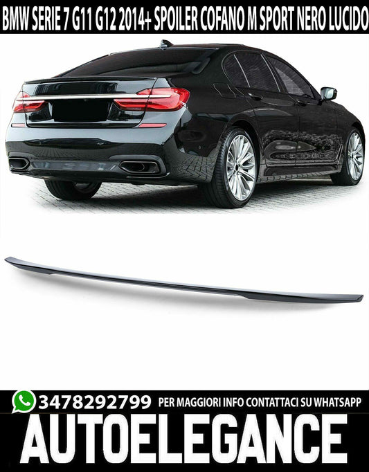 BMW SERIE 7 G11 G12 2015+ SPOILER POSTERIORE SUL COFANO ABS NERO LUCIDO AUTOELEGANCERICAMBI