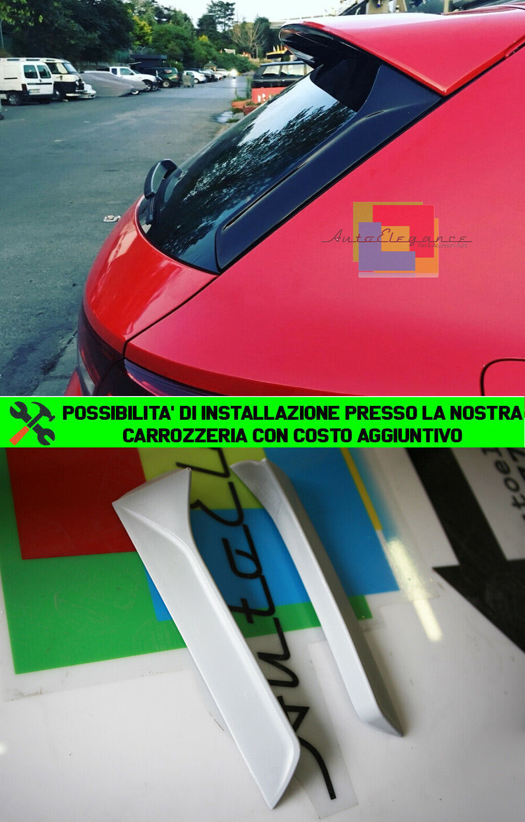 SEAT LEON 5F 5 PORTE 2012+ COPPIA DEFLETTORI LUNOTTO POSTERIORE SPOILER LOOK CUPRA