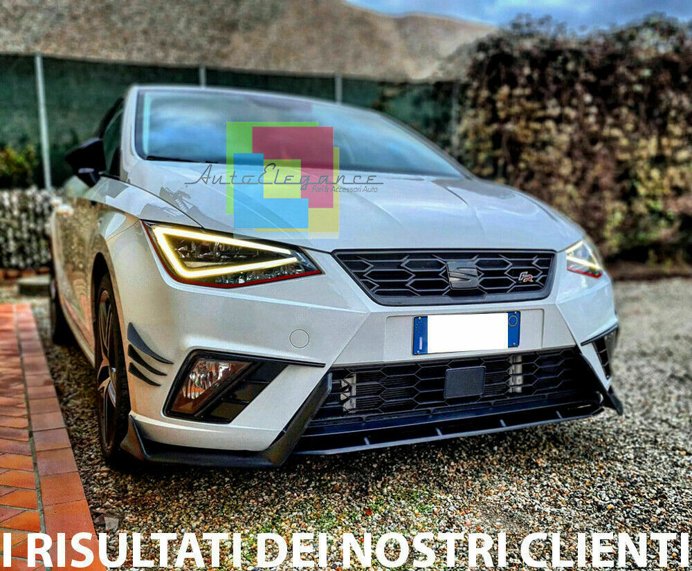 SEAT IBIZA 2017+ SPLITTER SOTTO PARAURTI ANTERIORE ABS FR SPORTIVO NERO LUC 0032