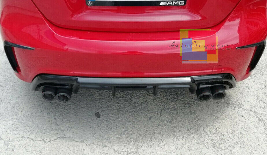 MERCEDES CLASSE A W176 2012-2018 TERMINALI DI SCARICO ACCIAIO INOX CARBON LOOK OPACO SPORTIVO