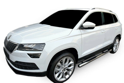 SIDE STEPS SKODA KAROQ 2017 ONWARDS UNDER DOOR TOP QUALITY TUBULAR