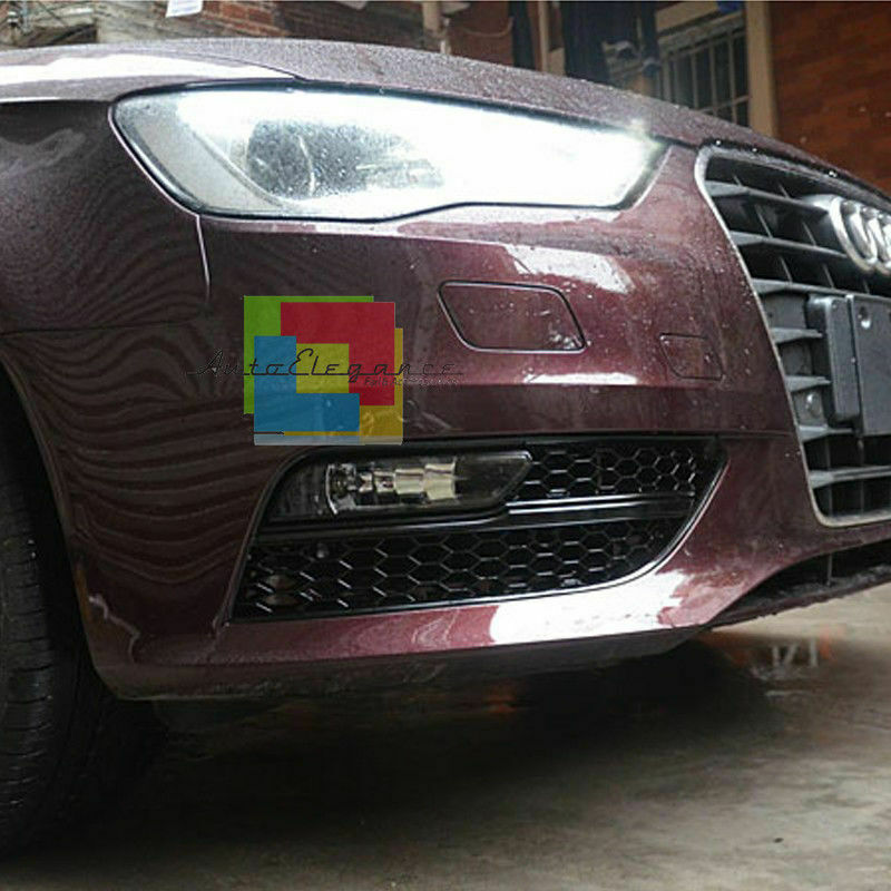 SIDE FOG LIGHT GRILLS AUDI A3 8V 2012+ RS3 DESIGN HONEYCOMB LOOK BLACK 