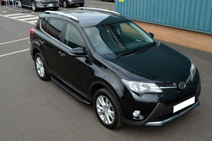 TOYOTA RAV4 RAV-4 2013-2018 PEDANE LATERALI SOTTO PORTA NERE ALLUMINIO