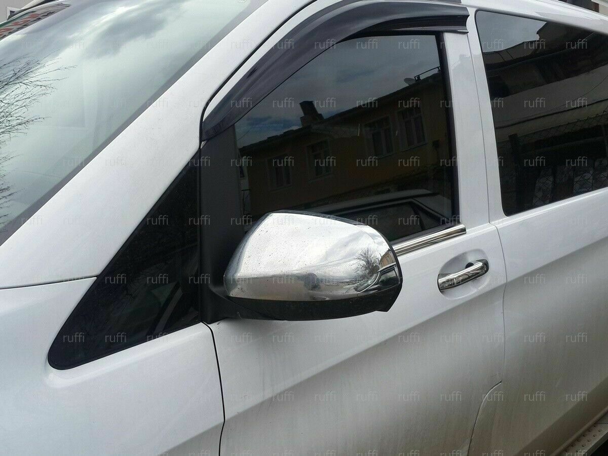 CROMATURA CORNICI FINESTRINI 2PZ MERCEDES VITO W447 2014+ INOX ADESIVO 0032 AUTOELEGANCERICAMBI