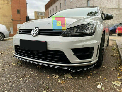 VW GOLF 7 12-16 R / RLINE ABS FRONT BUMPER SPLITTER GLOSS BLACK