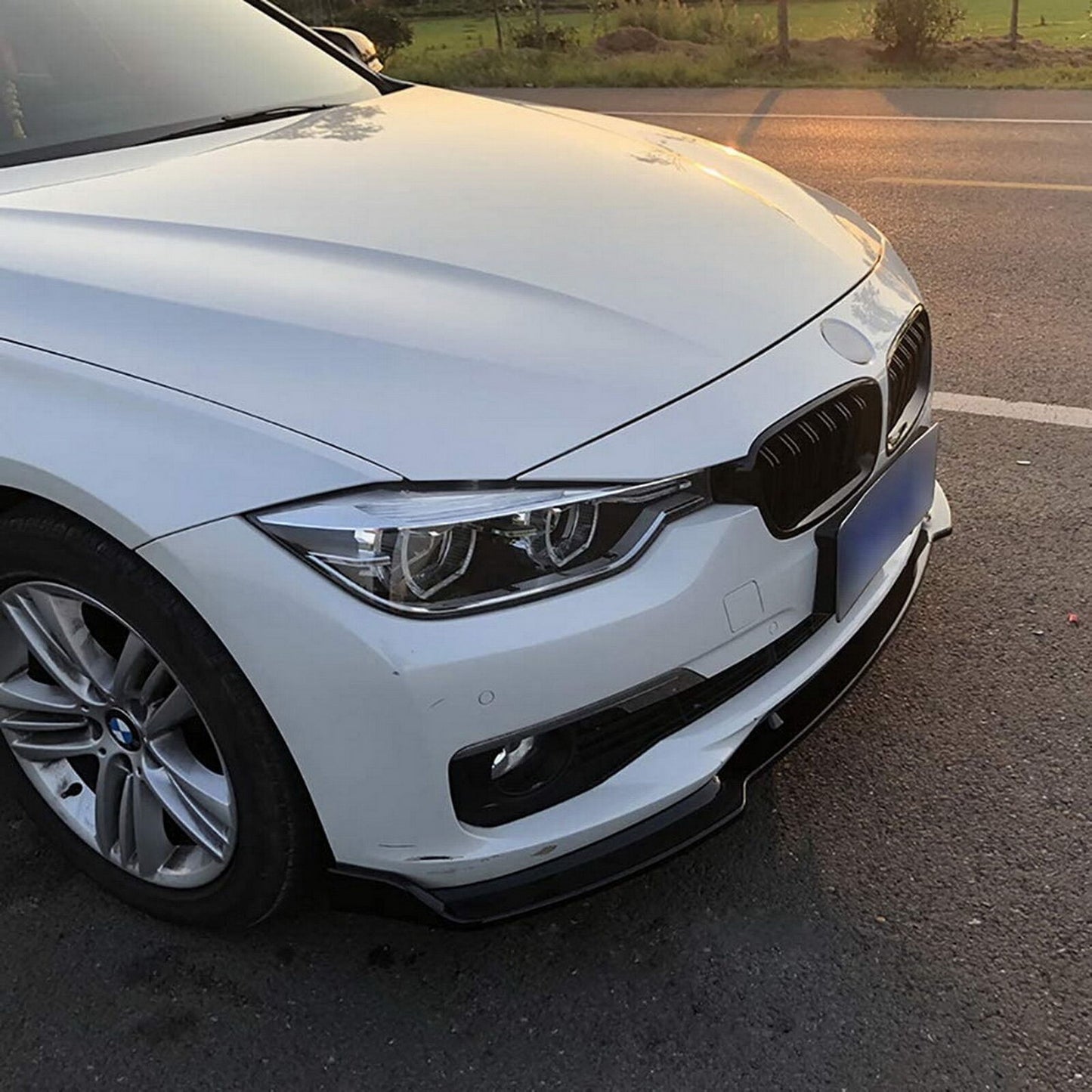 BMW 3 F30 F31 FRONT BUMPER SPLITTER ABS GLOSSY BLACK LIP SPOILER