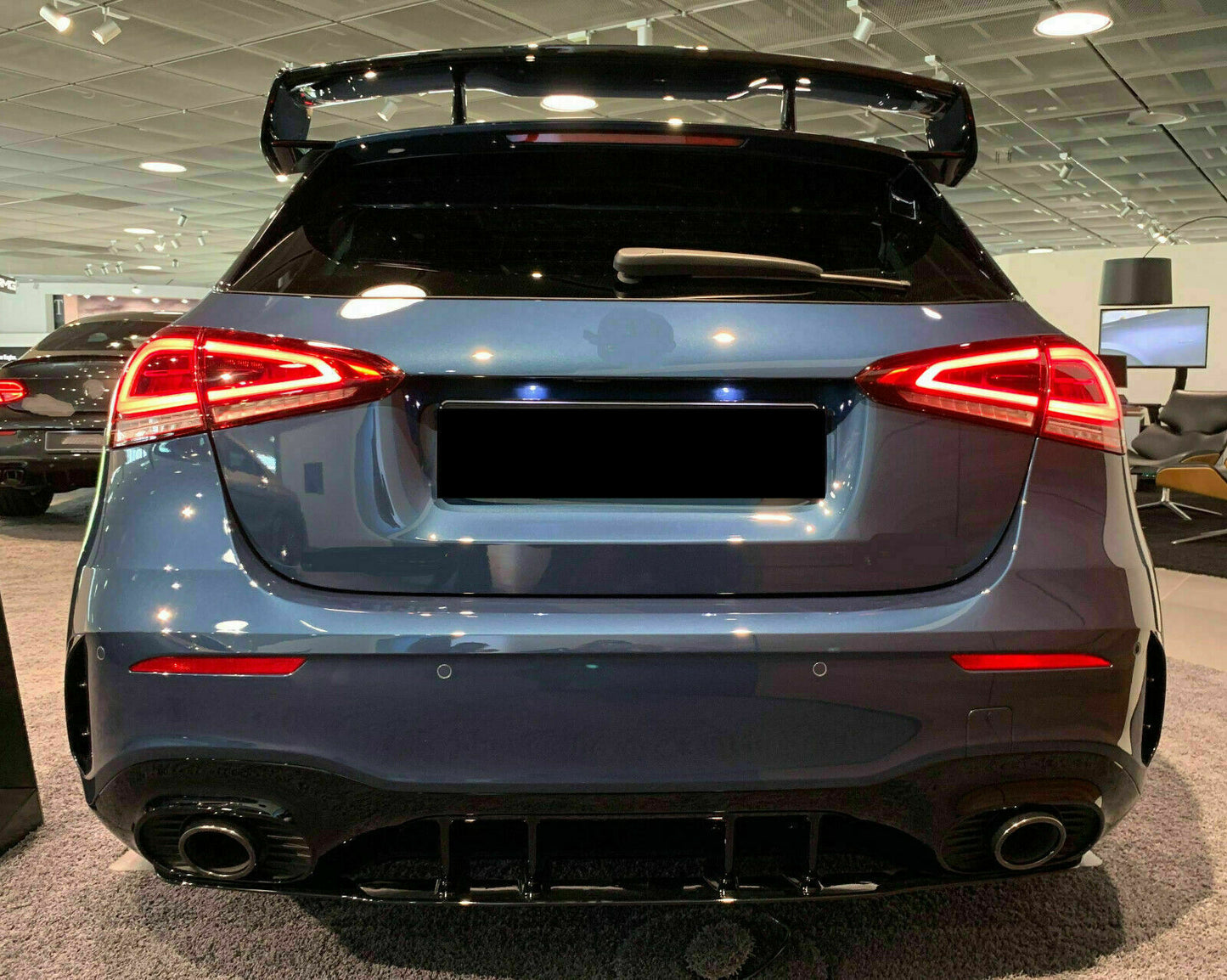 0286 MERCEDES CLASSE A W177 LOOK AMG SPOILER TETTO IN ABS NERO LUCIDO A45 AUTOELEGANCERICAMBI