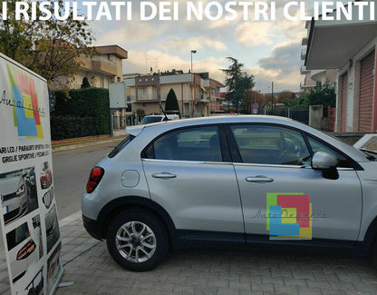 CORNICE FINESTRINI CROMATA FIAT 500X 2014+ MODANATURE ADESIVE ACCIAIO INOX 0032 AUTOELEGANCERICAMBI