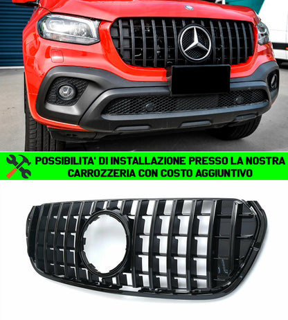MERCEDES CLASSE X W470 2017+ GRIGLIA ANTERIORE MASCHERINA PROFILI NERI AMG LOOK