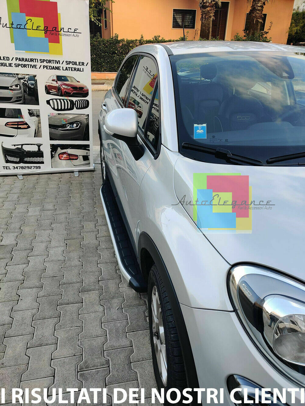 TOP QUALITY SIDE STEPS NON-SLIP DOOR PADS FIAT 500X 2014+ 0032