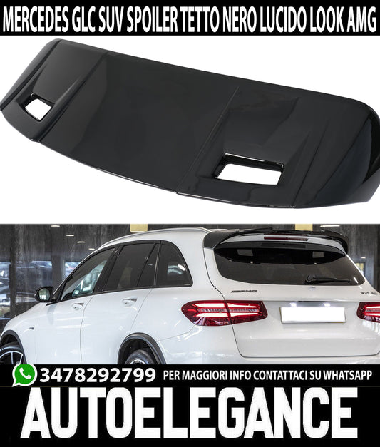 SPOILER POSTERIORE SUL TETTO VERNICIATO NERO LUCIDO MERCEDES GLC X253 SUV 2015+