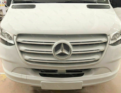 CROMATURA GRIGLIA FRONTALE 5PZ MERCEDES SPRINTER W907 2018+ INOX ADESIVO 0032 AUTOELEGANCERICAMBI
