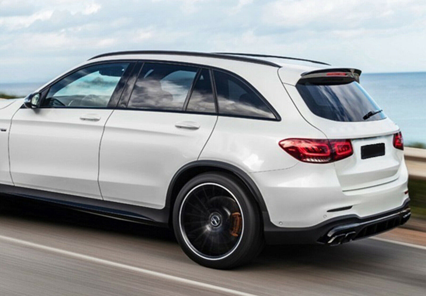 ROOF SPOILER MERCEDES GLC X253 SUV 2015-2021 REAR AMG ABS GLOSS BLACK