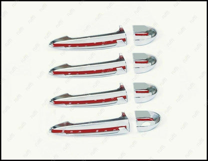 CROMATURA MANIGLIE PORTE BMW 3 E90 E91 LED ACCIAIO INOX ADESIVO 0032 AUTOELEGANCERICAMBI