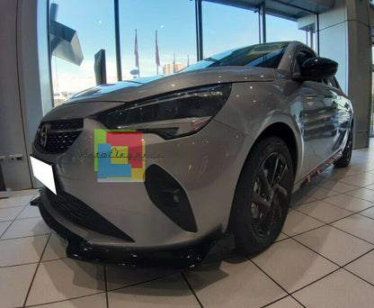 0024 OPEL CORSA F 2019+ LAMA SOTTO PARAURTI ANTERIORE ABS NERO LUCIDO SPLITTER - AUTOELEGANCERICAMBI