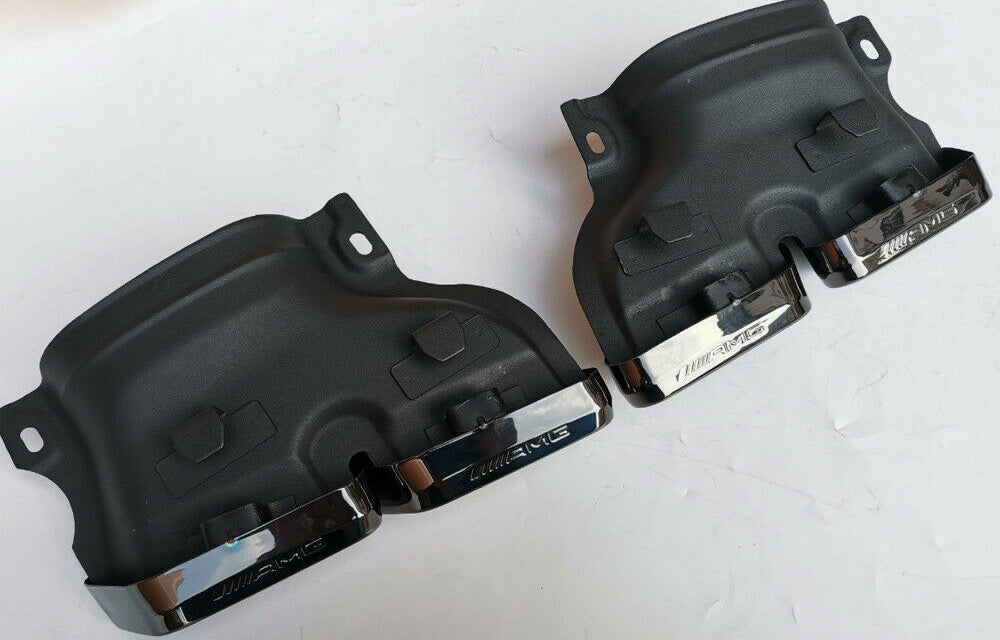 MERCEDES CLASSE C W205 S205 DIFFUSORE NERO SOTTO PARAURTI POSTERIORE + TERMINALI