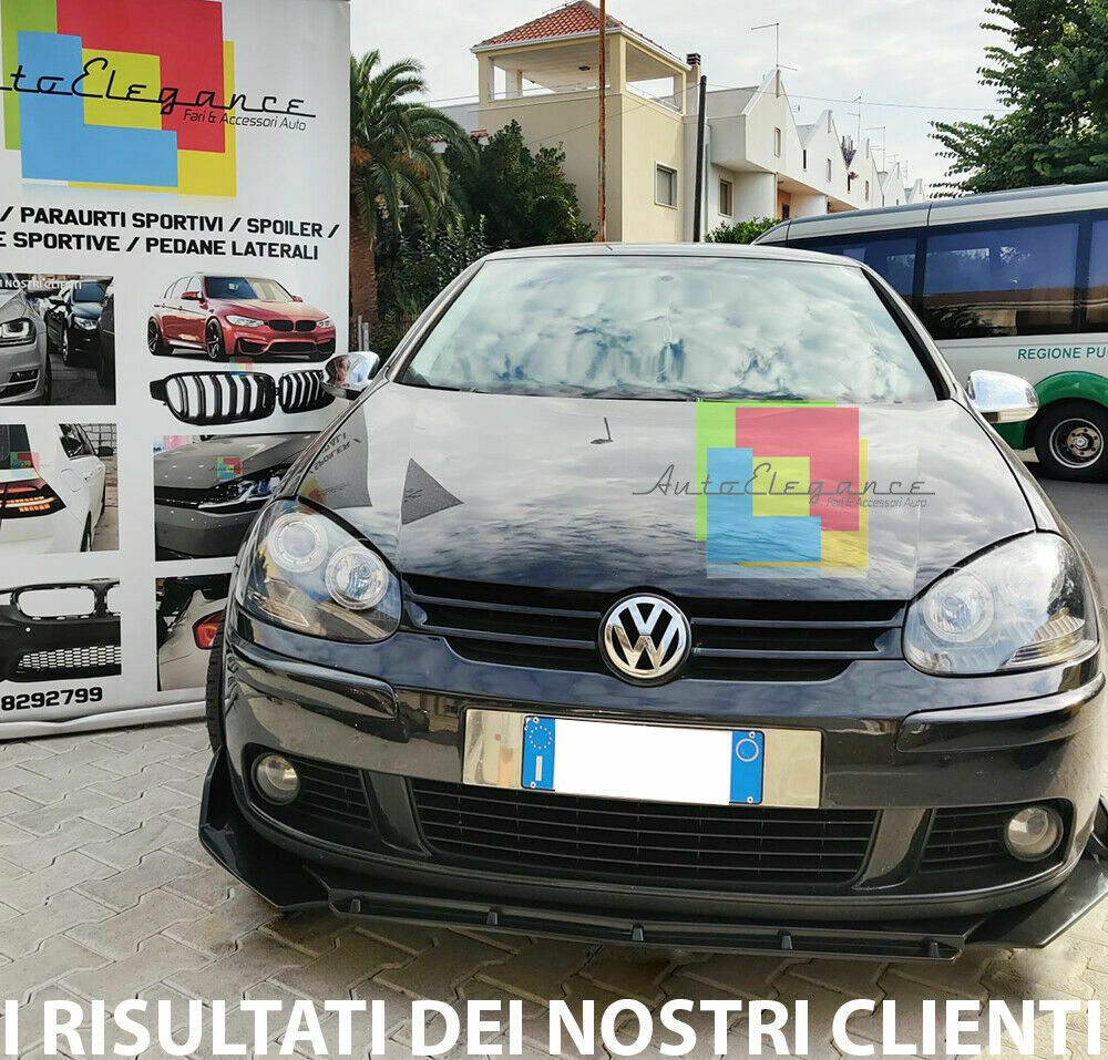 0227 VW GOLF 5 V SPLITTER PARAURTI ANTERIORE NERO LUCIDO LOOK RS AUTOELEGANCERICAMBI
